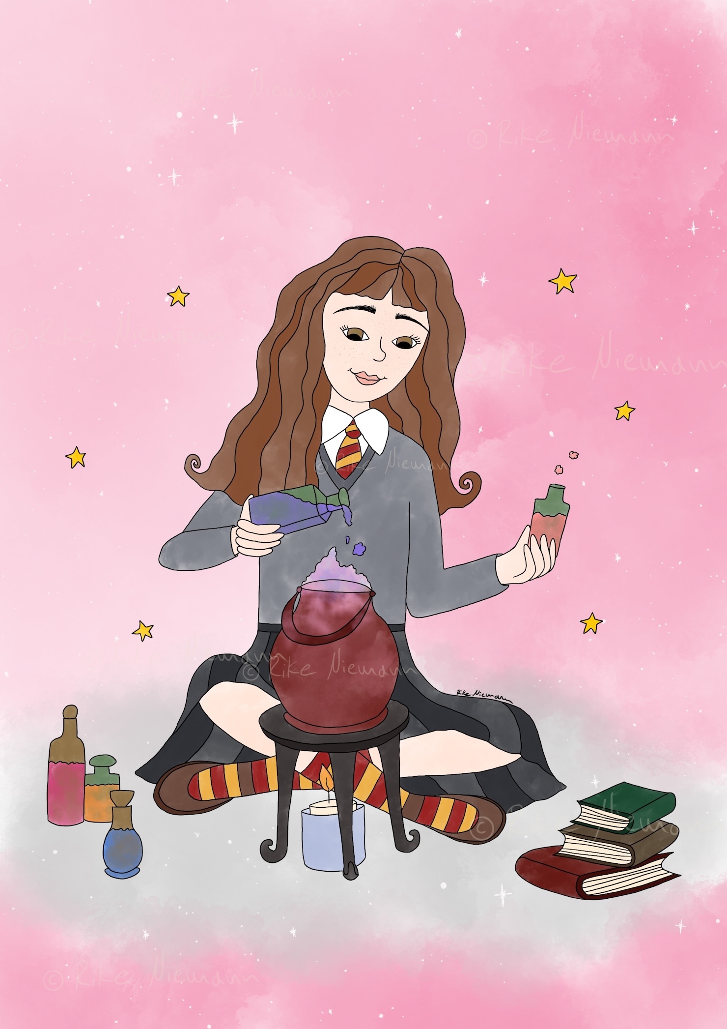 Fanart Hermine Granger gezeichnet von Künstlerin Rike Niemann