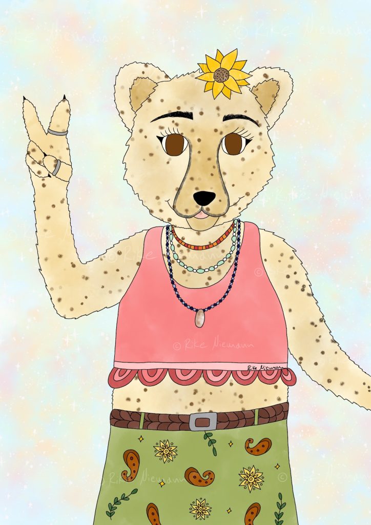 Illustration Gepard von Künsterin Rike Niemann